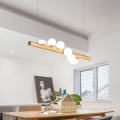 wooden modern linear chandelier